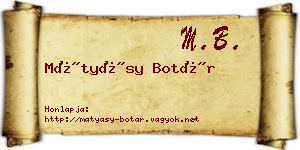 Mátyásy Botár névjegykártya